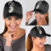 Black Samoa Tattoo Classic Cap Plumeria Samoan Ocean Tatau Pattern LT14 - Polynesian Pride