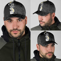 Black Samoa Tattoo Classic Cap Plumeria Samoan Ocean Tatau Pattern LT14 - Polynesian Pride