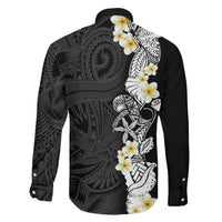 Black Samoa Tattoo Family Matching Mermaid Dress and Hawaiian Shirt Plumeria Samoan Ocean Tatau Pattern - Polynesian Pride