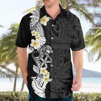 Black Samoa Tattoo Hawaiian Shirt Plumeria Samoan Ocean Tatau Pattern LT14 - Polynesian Pride