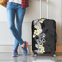 Black Samoa Tattoo Luggage Cover Plumeria Samoan Ocean Tatau Pattern LT14 - Polynesian Pride