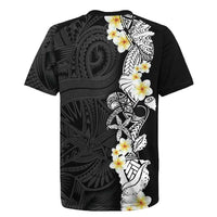 Black Samoa Tattoo Rugby Jersey Plumeria Samoan Ocean Tatau Pattern LT14 - Polynesian Pride