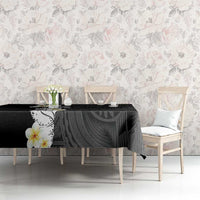 Black Samoa Tattoo Tablecloth Plumeria Samoan Ocean Tatau Pattern LT14 - Polynesian Pride