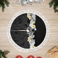 Black Samoa Tattoo Tree Skirt Plumeria Samoan Ocean Tatau Pattern - Polynesian Pride