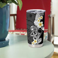 Black Samoa Tattoo Tumbler Cup Plumeria Samoan Ocean Tatau Pattern - Polynesian Pride