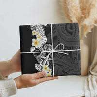 Black Samoa Tattoo Wrapping Paper Plumeria Samoan Ocean Tatau Pattern LT14 - Polynesian Pride