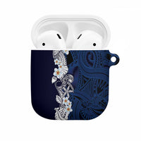 Blue Samoa Tattoo AirPods Case Plumeria Samoan Ocean Tatau Pattern LT14 Blue - Polynesian Pride