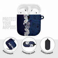 Blue Samoa Tattoo AirPods Case Plumeria Samoan Ocean Tatau Pattern LT14 - Polynesian Pride