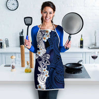 Blue Samoa Tattoo Apron Plumeria Samoan Ocean Tatau Pattern - Polynesian Pride