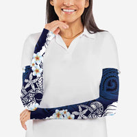 Blue Samoa Tattoo Arm Sleeves Plumeria Samoan Ocean Tatau Pattern LT14 - Polynesian Pride