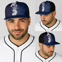 Blue Samoa Tattoo Baseball Net Cap Plumeria Samoan Ocean Tatau Pattern LT14 - Polynesian Pride