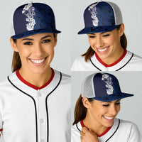 Blue Samoa Tattoo Baseball Net Cap Plumeria Samoan Ocean Tatau Pattern LT14 - Polynesian Pride