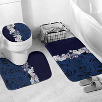 Blue Samoa Tattoo Bathroom Set Plumeria Samoan Ocean Tatau Pattern - Polynesian Pride