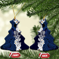 Blue Samoa Tattoo Ceramic Ornament Plumeria Samoan Ocean Tatau Pattern - Polynesian Pride