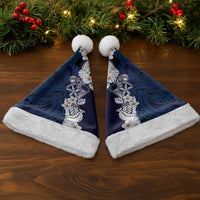 Blue Samoa Tattoo Christmas Santa Hat Plumeria Samoan Ocean Tatau Pattern - Polynesian Pride