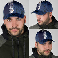 Blue Samoa Tattoo Classic Cap Plumeria Samoan Ocean Tatau Pattern LT14 - Polynesian Pride