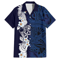 Blue Samoa Tattoo Family Matching Mermaid Dress and Hawaiian Shirt Plumeria Samoan Ocean Tatau Pattern - Polynesian Pride