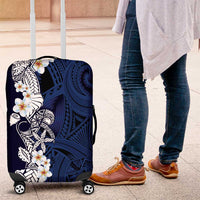 Blue Samoa Tattoo Luggage Cover Plumeria Samoan Ocean Tatau Pattern LT14 Blue - Polynesian Pride