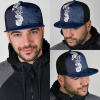 Blue Samoa Tattoo Mesh Trucker Cap Plumeria Samoan Ocean Tatau Pattern LT14 - Polynesian Pride