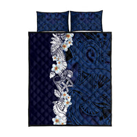 Blue Samoa Tattoo Quilt Bed Set Plumeria Samoan Ocean Tatau Pattern LT14 - Polynesian Pride