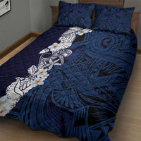 Blue Samoa Tattoo Quilt Bed Set Plumeria Samoan Ocean Tatau Pattern LT14 - Polynesian Pride