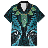 Aotearoa Pounamu Niho Hawaiian Shirt Silver Fern Mix Maori Pattern - Turquoise LT14 Turquoise - Polynesian Pride