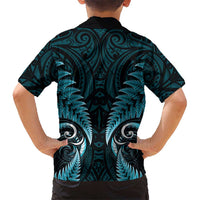 Aotearoa Pounamu Niho Hawaiian Shirt Silver Fern Mix Maori Pattern - Turquoise LT14 - Polynesian Pride