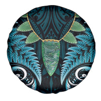 Aotearoa Pounamu Niho Spare Tire Cover Silver Fern Mix Maori Pattern - Turquoise LT14 - Polynesian Pride