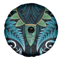 Aotearoa Pounamu Niho Spare Tire Cover Silver Fern Mix Maori Pattern - Turquoise LT14 - Polynesian Pride