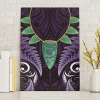 Aotearoa Pounamu Niho Canvas Wall Art Silver Fern Mix Maori Pattern - Purple LT14 Without Frame Purple - Polynesian Pride