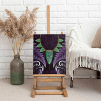 Aotearoa Pounamu Niho Canvas Wall Art Silver Fern Mix Maori Pattern - Purple LT14 - Polynesian Pride
