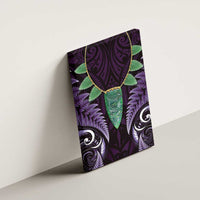 Aotearoa Pounamu Niho Canvas Wall Art Silver Fern Mix Maori Pattern - Purple LT14 - Polynesian Pride