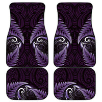 Aotearoa Pounamu Niho Car Mats Silver Fern Mix Maori Pattern - Purple LT14 - Polynesian Pride