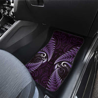 Aotearoa Pounamu Niho Car Mats Silver Fern Mix Maori Pattern - Purple LT14 - Polynesian Pride