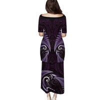 Aotearoa Pounamu Niho Puletasi Silver Fern Mix Maori Pattern - Purple LT14 - Polynesian Pride