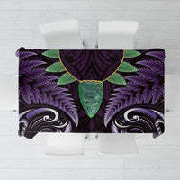Aotearoa Pounamu Niho Tablecloth Silver Fern Mix Maori Pattern - Purple LT14 Purple - Polynesian Pride