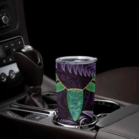 Aotearoa Pounamu Niho Tumbler Cup Silver Fern Mix Maori Pattern - Purple LT14 - Polynesian Pride