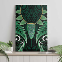 Aotearoa Pounamu Niho Canvas Wall Art Silver Fern Mix Maori Pattern - Green LT14 - Polynesian Pride