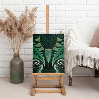 Aotearoa Pounamu Niho Canvas Wall Art Silver Fern Mix Maori Pattern - Green LT14 - Polynesian Pride
