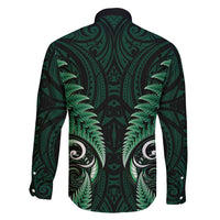 Aotearoa Pounamu Niho Family Matching Puletasi and Hawaiian Shirt Silver Fern Mix Maori Pattern - Green