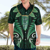 Aotearoa Pounamu Niho Hawaiian Shirt Silver Fern Mix Maori Pattern - Green LT14 - Polynesian Pride