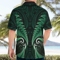 Aotearoa Pounamu Niho Hawaiian Shirt Silver Fern Mix Maori Pattern - Green LT14 - Polynesian Pride
