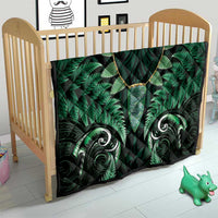 Aotearoa Pounamu Niho Quilt Silver Fern Mix Maori Pattern - Green