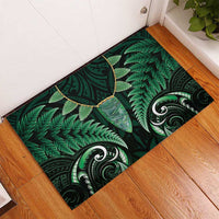 Aotearoa Pounamu Niho Rubber Doormat Silver Fern Mix Maori Pattern - Green LT14 - Polynesian Pride