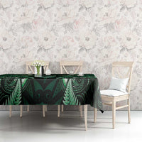 Aotearoa Pounamu Niho Tablecloth Silver Fern Mix Maori Pattern - Green LT14 - Polynesian Pride