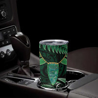 Aotearoa Pounamu Niho Tumbler Cup Silver Fern Mix Maori Pattern - Green LT14 - Polynesian Pride