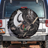 Aotearoa Hei Matau Spare Tire Cover Haka Kiwi Mix Maori Mangopare LT14 Black - Polynesian Pride