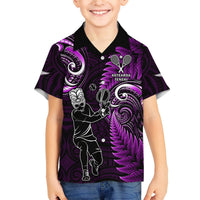 Custom New Zealand Tiki Tennis Hawaiian Shirt 2024 Aotearoa Tenehi Maori Silver Fern - Purple LT14 - Polynesian Pride