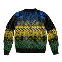 Halo Olaketa Solomon Islands Bomber Jacket Melanesian Tribal Pattern Gradient Version LT14 - Polynesian Pride