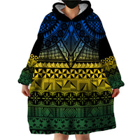 Halo Olaketa Solomon Islands Wearable Blanket Hoodie Melanesian Tribal Pattern Gradient Version LT14 - Polynesian Pride